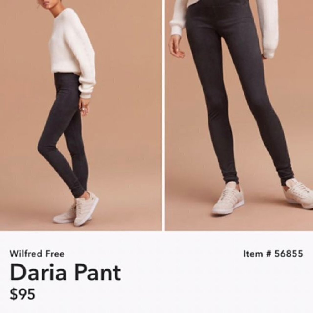 Wilfred Free  Suede Charcoal Grey  Suede  Full Length High Rise Legging  Size S